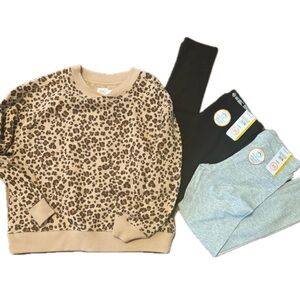 Wonder Nation 2 pair leggings and Cheetah Top